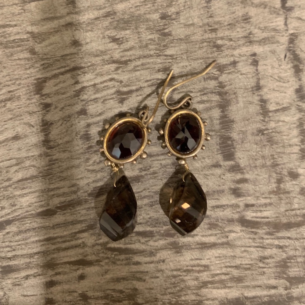 Gold and garnet earrings